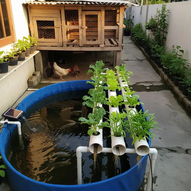 6 Hidroponik di Kandang Ayam dengan Sistem Akuaponik Sederhana, Solusi Lahan Sempit