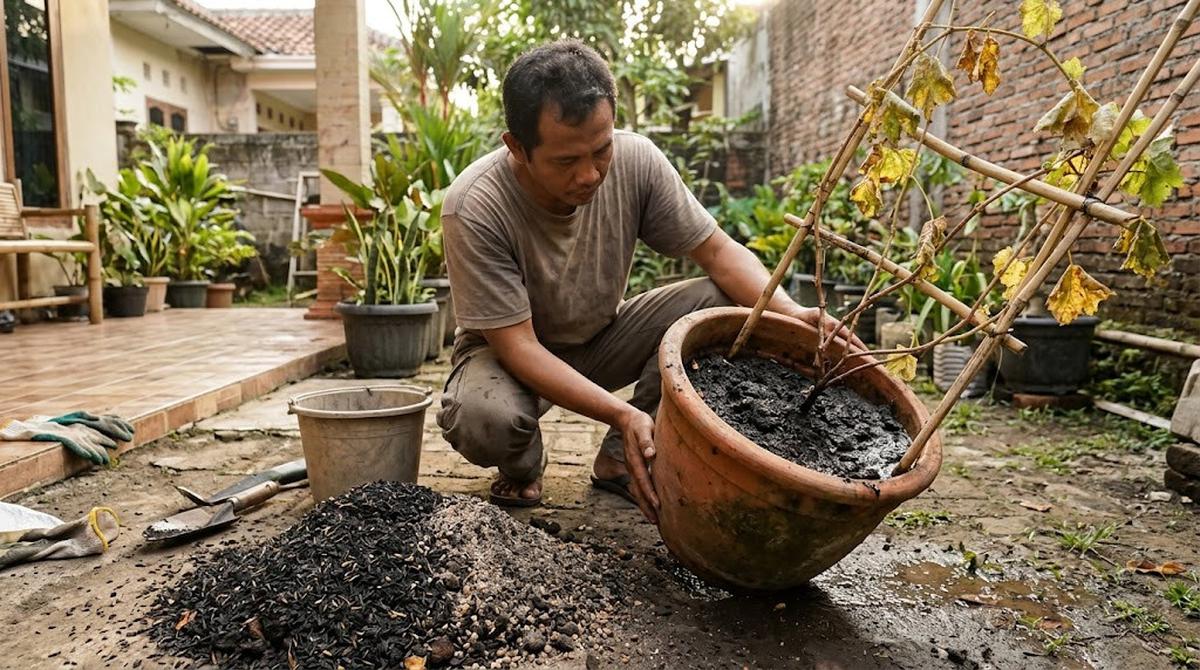 Memperbaiki Sistem Drainase Media Tanam