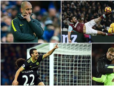 Berikut ini 10 foto terbaik pada ajang Liga Inggris 2016-2017 pekan ke-21 yang jadi pilihan Redaksi Bola.com. (AFP-EPA)