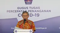 Juru Bicara Pemerintah untuk Penanganan COVID-19 Achmad Yurianto saat konferensi pers Corona di Graha BNPB, Jakarta, Sabtu (11/7/2020). (Dok Badan Nasional Penanggulangan Bencana/ Fotografer Dume Sinaga)