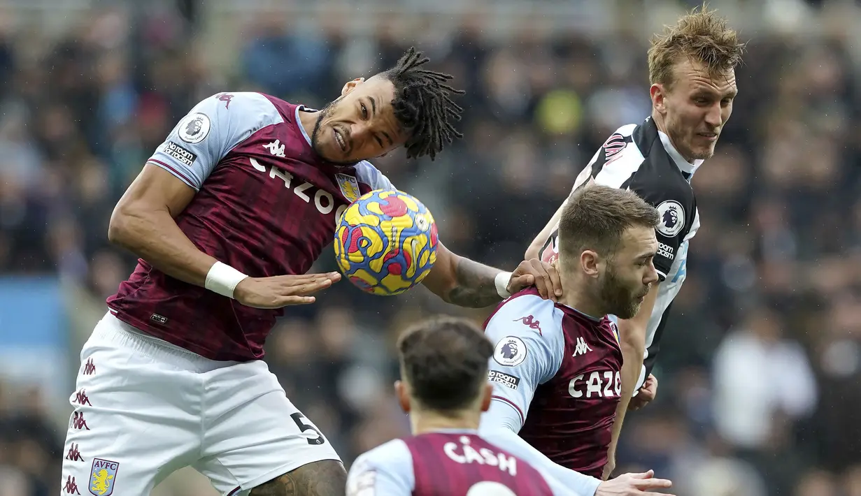 Newcastle United berhasil meraih tiga kemenangan beruntun dengan mengalahkan Aston Villa. Sebelumnya The Magpies berhasil mengalahkan Leeds United dan Everton. (Owen Humphreys/PA via AP)
