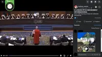 Gambar Tangkapan Layar Video yang Diklaim Sidang Kasus Tewasnya 6 Laskar FPI di Mahkamah Internasional (sumber: Facebook)