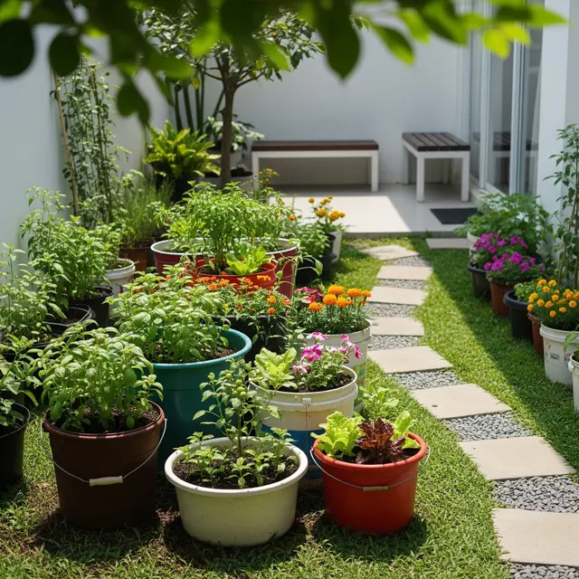 9 Transformasi Barang Bekas Jadi Kebun Cantik di Rumah