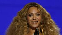 Beyonce dalam Grammy Awards 2021. (AP Photo/Chris Pizzello)