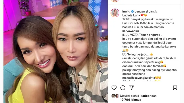 Unggahan Inul Daratista soal Lucinta Luna. (Foto: Dok. Instagram @inul.d)