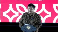 Menteri Koordinator bidang Perekonomian RI, Airlangga Hartarto dalam kick-off atau opening ceremony Presidensi G20 Indonesia.