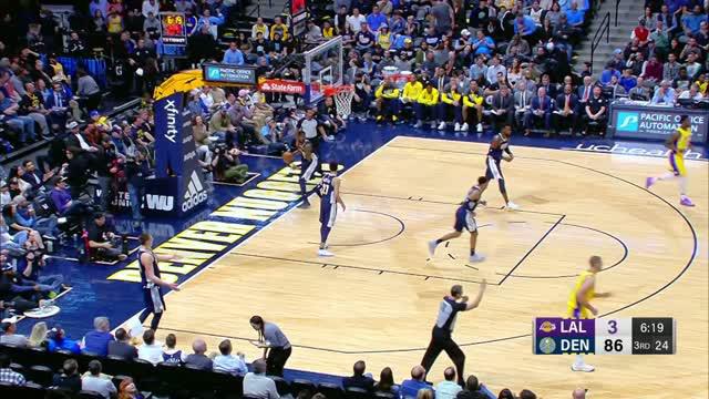 Berita video game recap NBA 2017-2018 antara Denver Nuggets melawan LA Lakers dengan skor 125-116.