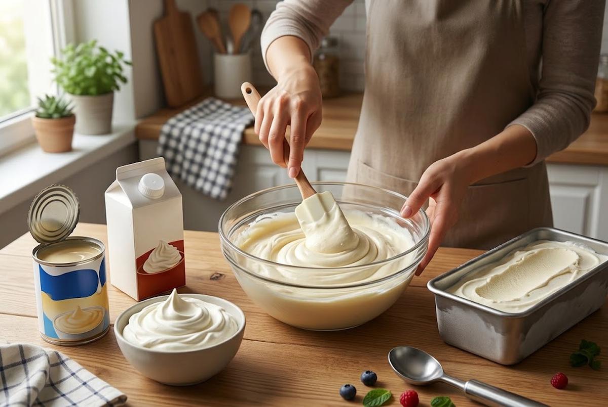 Cara Membuat Es Krim 2 Bahan Tanpa Santan/AI Generated