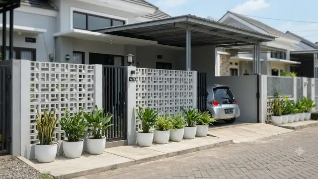 Tanaman Hias Untuk Pagar Roster Rumah Minimalis (AI Generated)