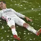 Lucas Vazquez saat pertandingan Osasuna vs Real Madrid yang diguyur hujan salju (AFP)