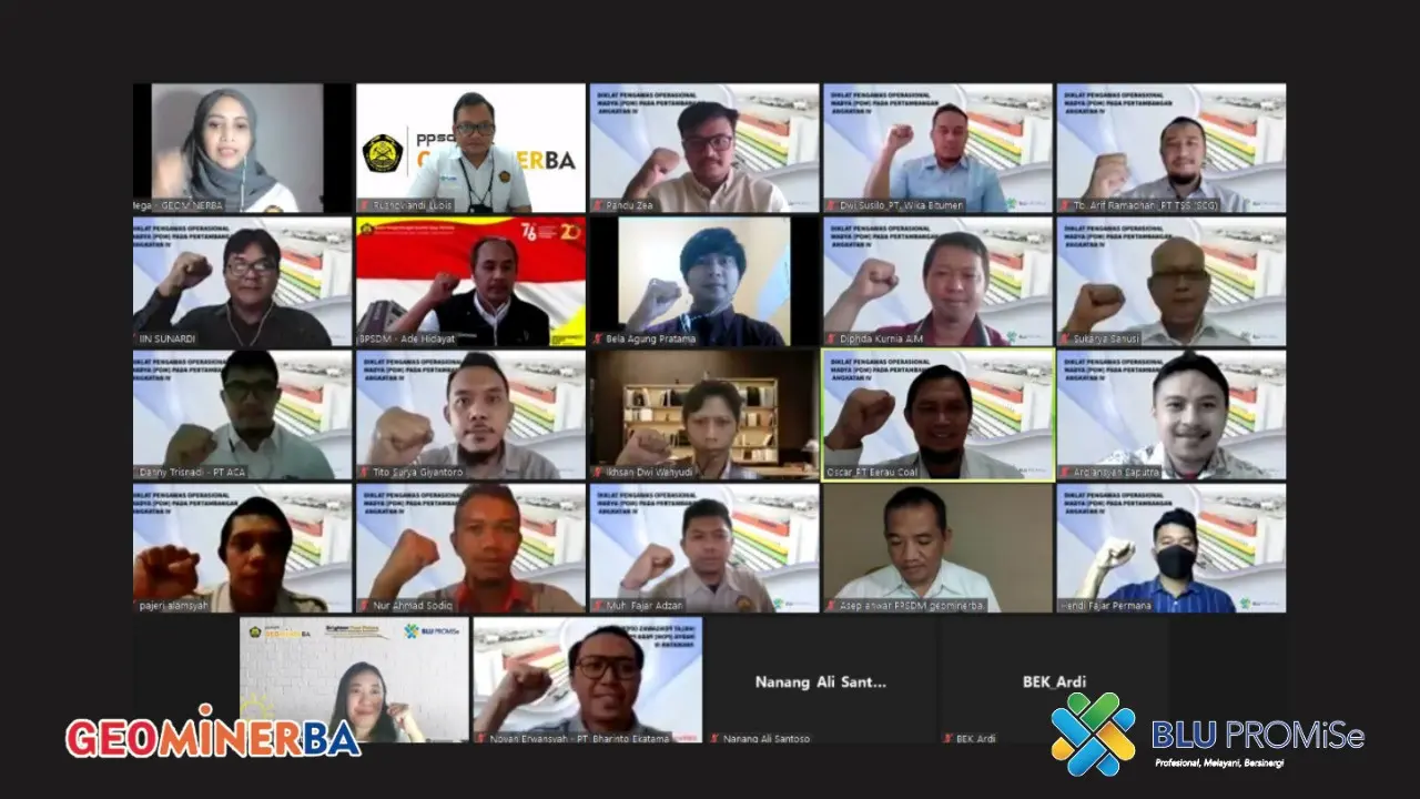 Peserta Diklat dan Uji Kompetensi bagi POM angkatan keempat secara online. Dok PPSDM Geominerba