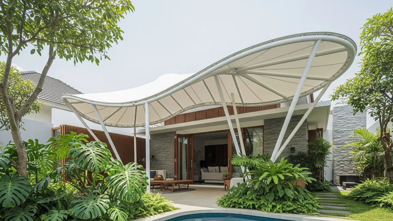 6 Model Kanopi Teras Unik Bentuk Melengkung untuk Rumah Modern, Estetik dan Elegan