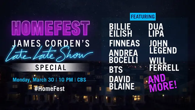 Homefest james Corden  (Twitter/ latelateshow)