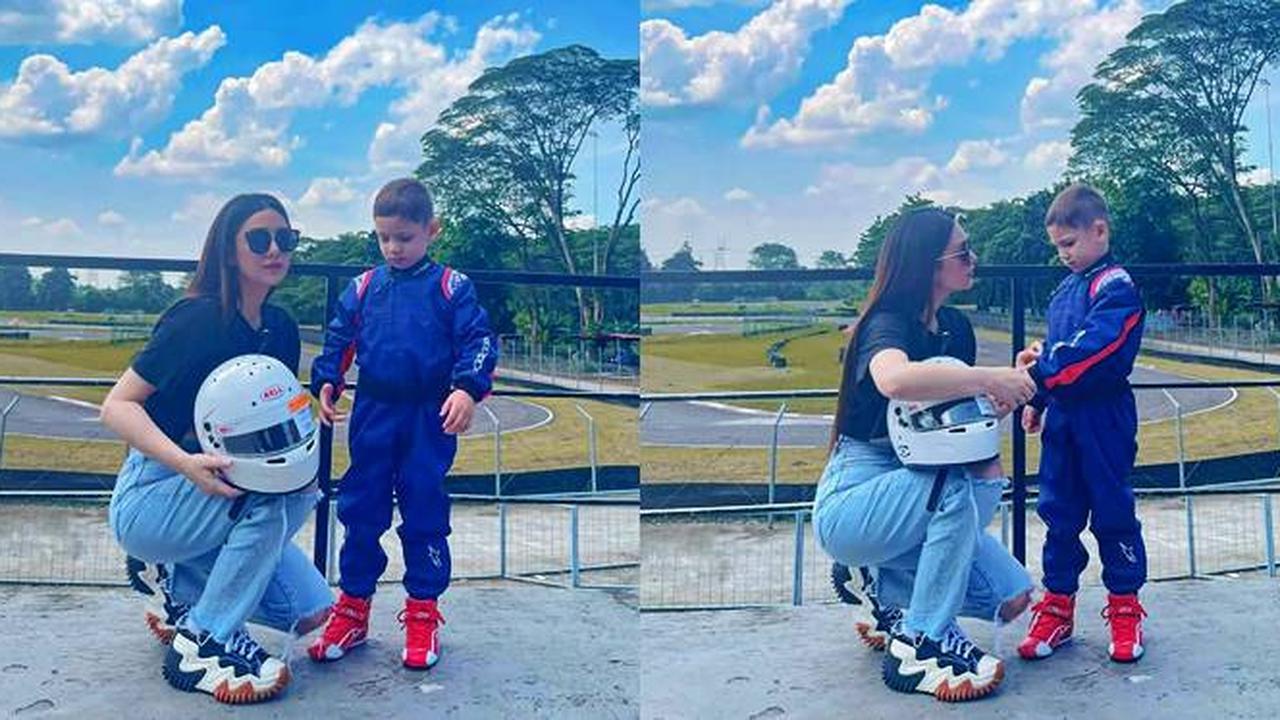 7 Momen Celine Evangelista Temani Lucio Balapan Gokart Ini Curi Perhatian