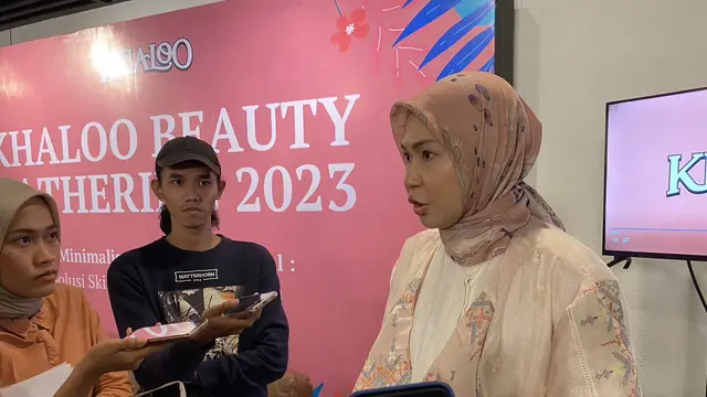 Dr. Dia Febrina, Sp.KK, Dermatovenerologist, di acara Khaloo Beauty Gathering, Jakarta Pusat, Rabu, 23 November 2023.