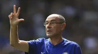 Manajer Chelsea, Maurizio Sarri, mengaku anak asuhnya tidak mudah mengalahkan Huddersfield Town. (Mike Egerton/PA via AP)