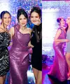 Sebagai bintang utama acara ulang tahunnya, Davina Karamoy tentu tampil maksimal kenakan gaun bling-bling ungu rancangan @jessiegunawanstudio.