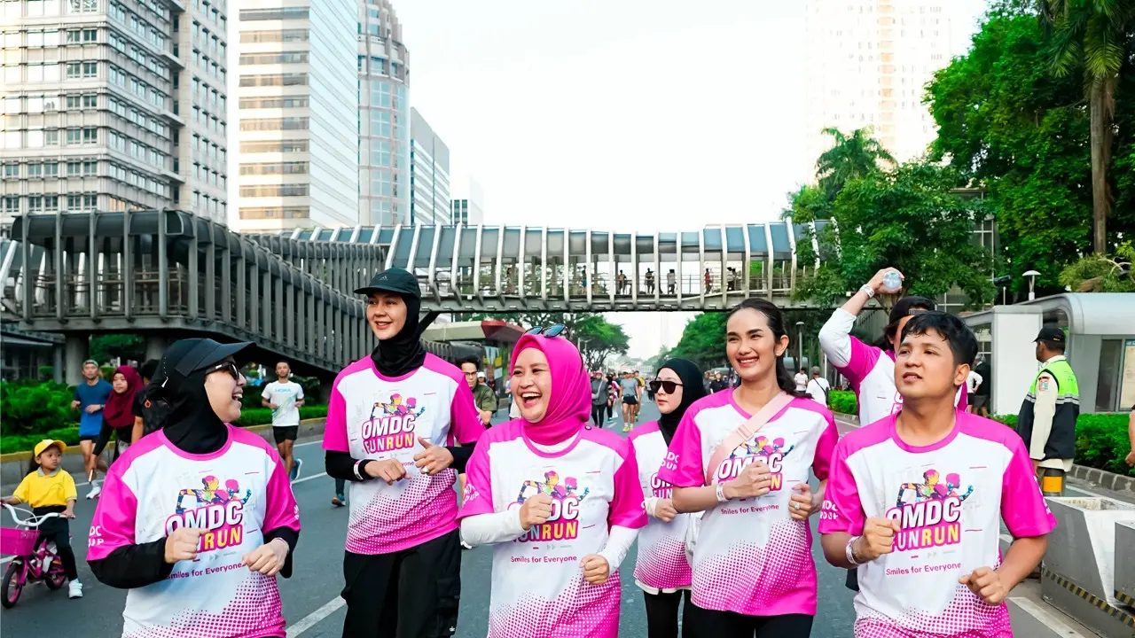 Paula Verhoeven dan Jirayut di OMDC Fun Run (Istimewa)