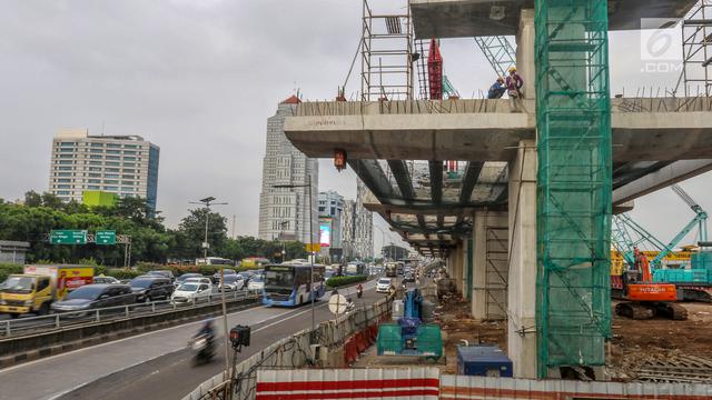 Progres Pembangunan LRT Rute Cawang-Dukuh Atas