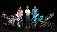 Trackhouse MotoGP Team menurunkan dua motor dengan livery berbeda pada MotoGP 2026. Ai Ogura (kiri) dan Raul Fernandez (kanan). (X/Trackhouse)