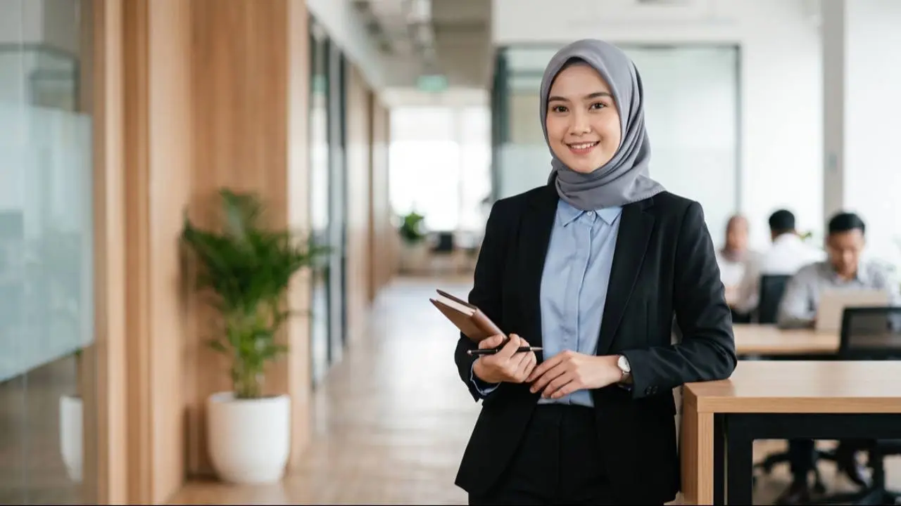 Simpel tapi Tetap Chic, Cek Pilihan Hijab Segi Empat Polos untuk Temani Aktivitas ke Kantor