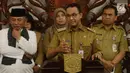 Gubernur DKI Jakarta Anies Baswedan memberikan keterangan usai melakukan pertemuan dengan Wali Kota Bekasi Rahmat Effendi di Balai Kota, Jakarta, Senin (22/10). (Merdeka.com/Iqbal S. Nugroho)