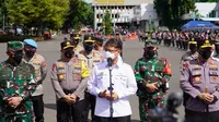 Menteri Kesehatan RI Budi Gunadi Sadikin dalam jumpa pers usai Apel Kesiapan Bhabinkabtimas dan tenaga kesehatan sebagai tracer dan vaksinator COVID-19 pada 11 Februari 2021. (Dok Kementerian Kesehatan RI