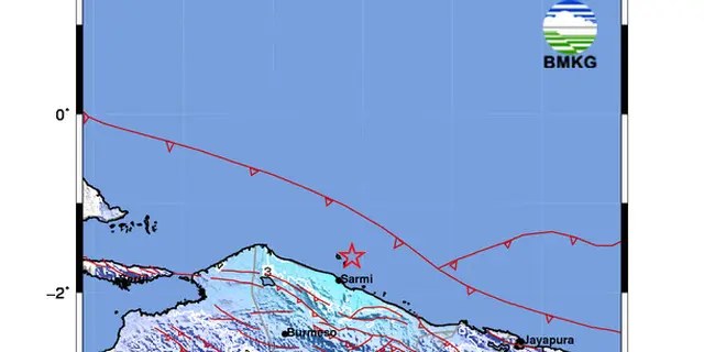 Gempa Magnitudo 5,1 Guncang Sarmi Papua