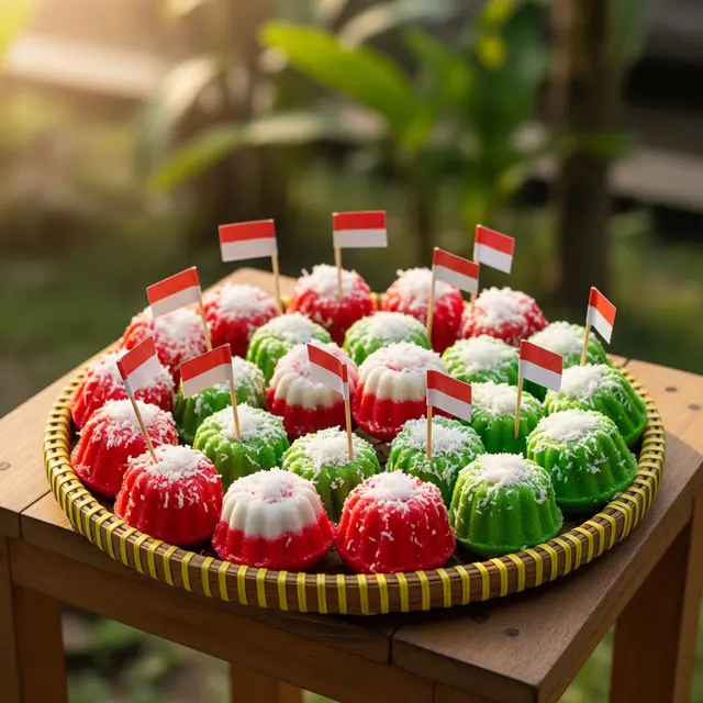 Makanan Tradisional Yang Bisa Dihias Untuk Peringatan Kemerdekaan 17 Agustus 1945 HUT RI Ke-81 (AI Genarated)