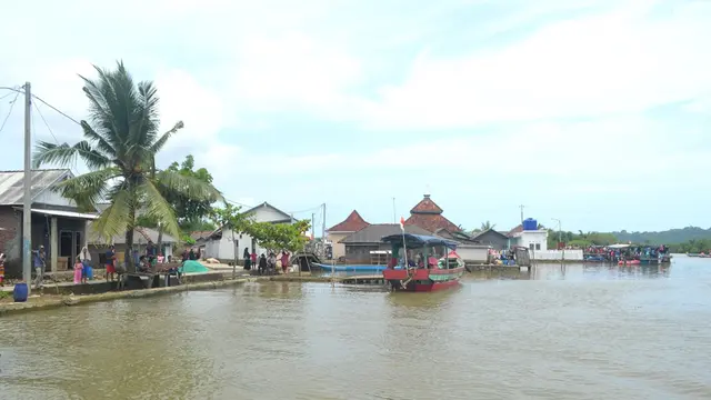 Permukiman warga di perairan Laguna Segara Anakan, Cilacap, Jawa Tengah. (Foto: Liputan6.com/Muhamad Ridlo)