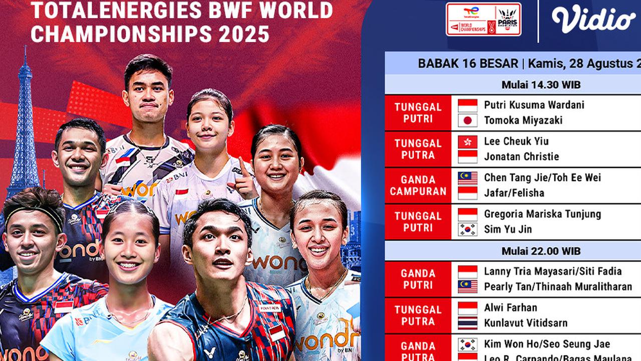 Siaran Langsung BWF World Championships 2025 – Round of 16 Eksklusif di Vidio