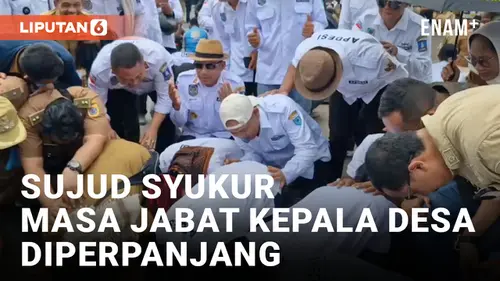 VIDEO: Masa Jabatan Maksimal Kades Jadi 8 Tahun, Massa Apdesi Sujud Syukur di Depan Gedung DPR