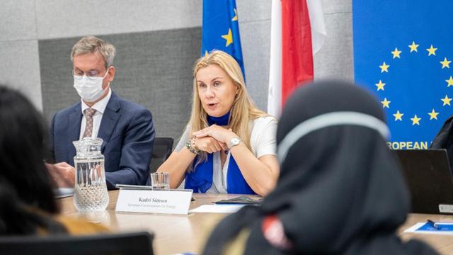 Komisioner Energi (setingkat menteri) di Komisi Eropa, Kadri Simson, Selasa (9/6/2022) di kantor Kedubes Uni Eropa, Jakarta.