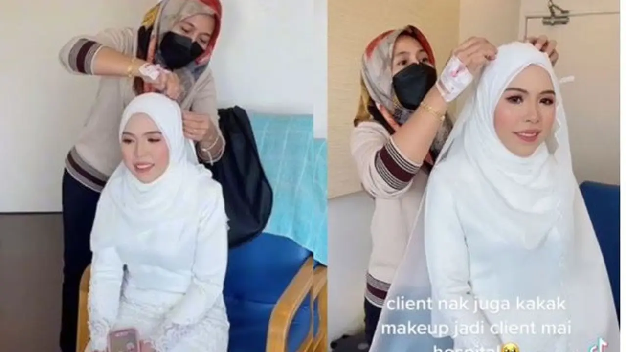 Viral Kisah MUA Tetap Rias Pengantin Meski Diinfus di Rumah Sakit