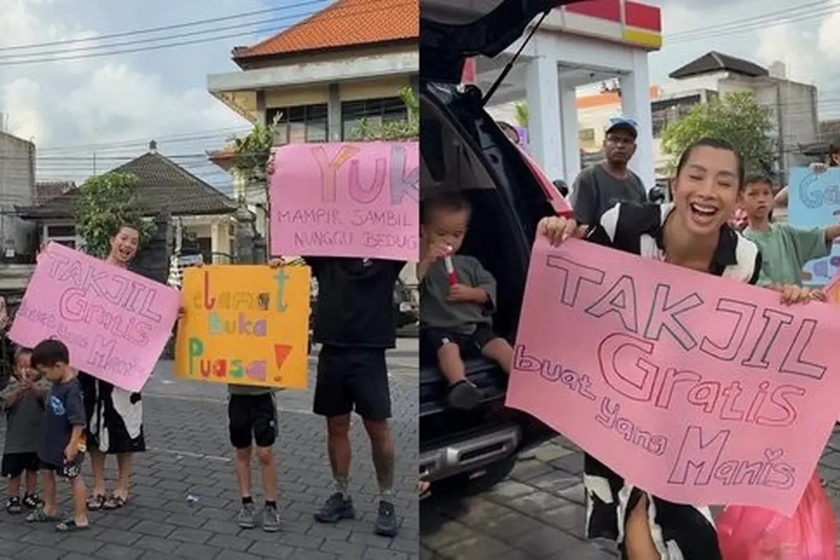 Potret Jennifer Bachdim dan Keluarga Bagi-Bagi Takjil Gratis. (instagram/jenniferbachdim/ibachdim)