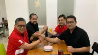 Sekjen Partai Demokrat Teuku Riefky Harsya melakukan pertemuan dengan Sekjen PDI Perjuangan Hasto Kristiyanto pada Minggu (11/6/2023) malam. (Foto: Istimewa)