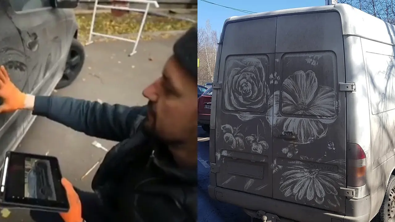 Lukisan di Mobil Kumuh
