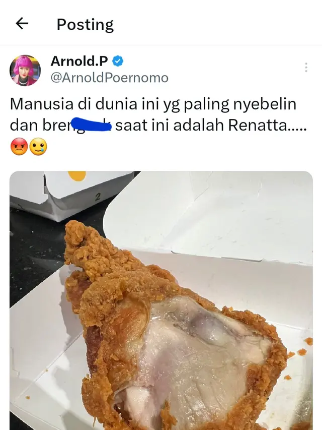 Unggahan Chef Arnold. (Foto: Dok. Twitter @ArnoldPoernomo)