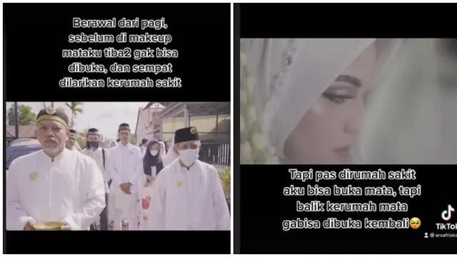 Viral Mata Pengantin Wanita Ini Tak Bisa Terbuka saat Resepsi, Diduga Disantet