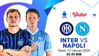 Live Streaming Serie A Pekan Ke-20: Inter Milan vs Napoli, Tayang di Vidio