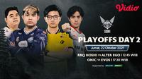 Link Live Streaming MPL Indonesia Season 8 Babak Playoff di Vidio Hari Ini, Duel Empat Tim Besar. (Sumber : dok. vidio.com)