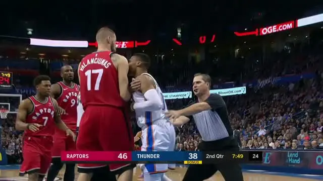VIDEO : GAME RECAP NBA 2017-2018, Thunder 124 vs Raptors 107