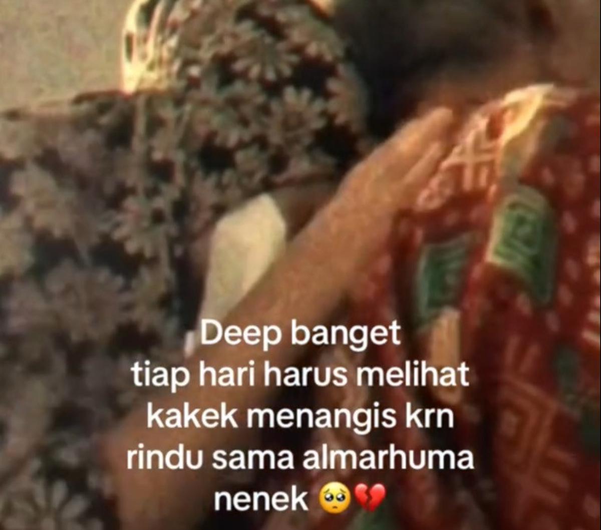 “Harusnya yang meninggal duluan saya karena saya tidak bisa apa-apa tanpa nenekmu (isye’), saya tidak bisa memasak, tidak bisa mencuci pakaian," tulis Nurul memberi keterangan soal omongan kakeknya.