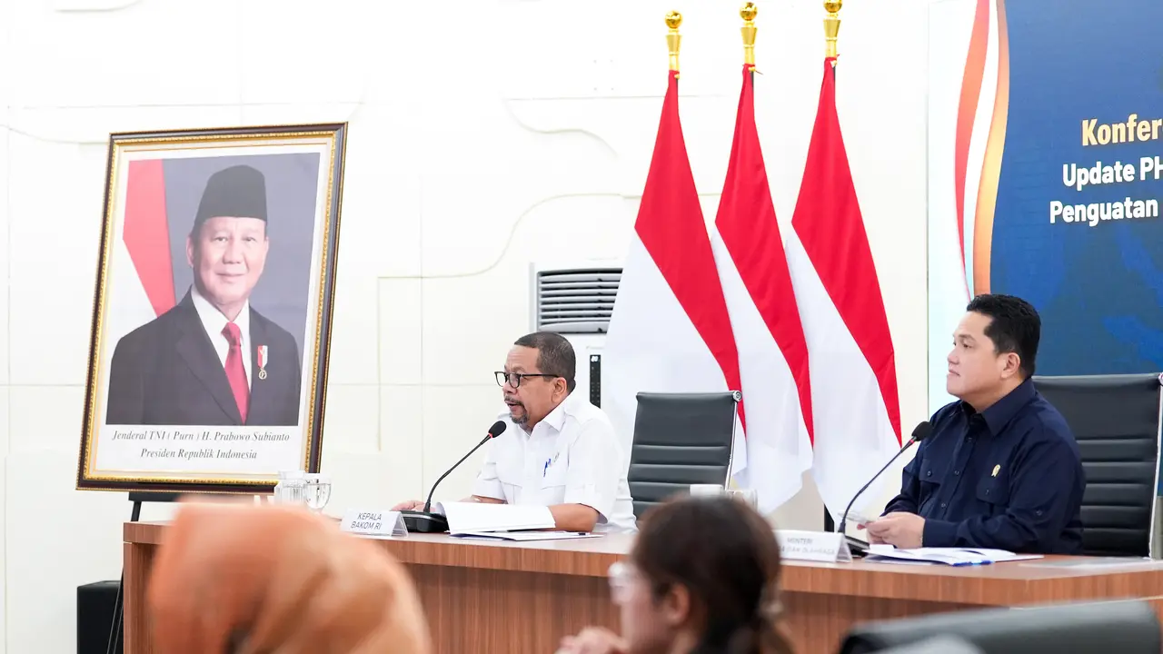 Kepala Badan Komunikasi (Bakom RI), Muhammad Qodari dalam konferensi pers Program Hasil Terbaik Cepat (PHTC) di Kantor Bakom, Jakarta, Kamis (2/7/2026). (Dok. Istimewa)