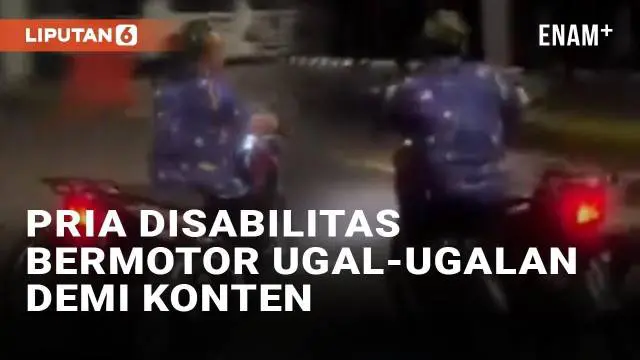VIDEO: Pria Disabilitas Bermotor Ugal-Ugalan di Trenggalek Demi Konten, Didatangi Polisi Usai Viral