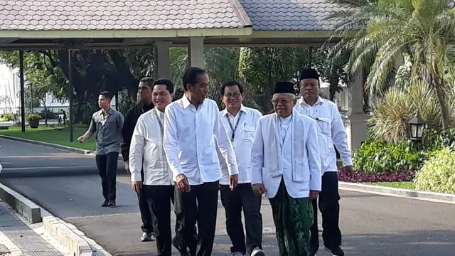 Jokowi dan Ma'ruf Amin di Istana Merdeka, Jakata, Minggu (30/6/2019).