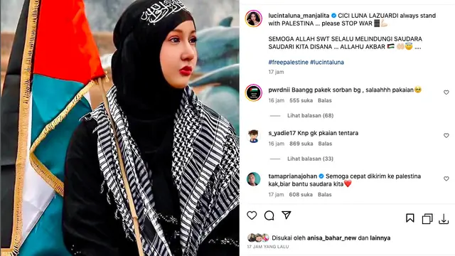 Lucinta Luna Umukan Dukung Palestina, Warganet Minta Langsung Dikirim ke Israel