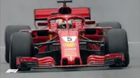 Sebastian Vettel, mengukir waktu lap tercepat pada latihan bebas ketiga F1 GP Austria di Sirkuit Red Bull Ring, Sabtu (30/6/2018). (Twitter/F1)