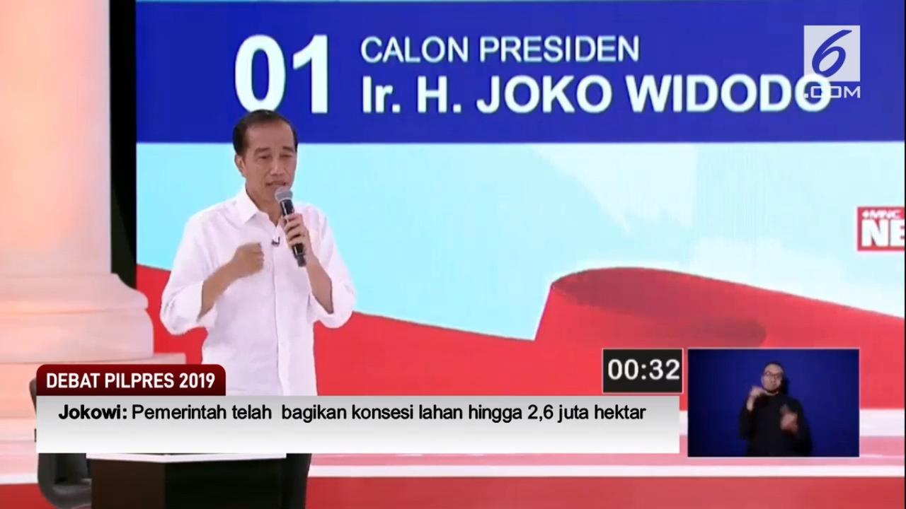 Calon Presiden nomor urut 01 Jokowi dalam debat kedua capres 2019.
