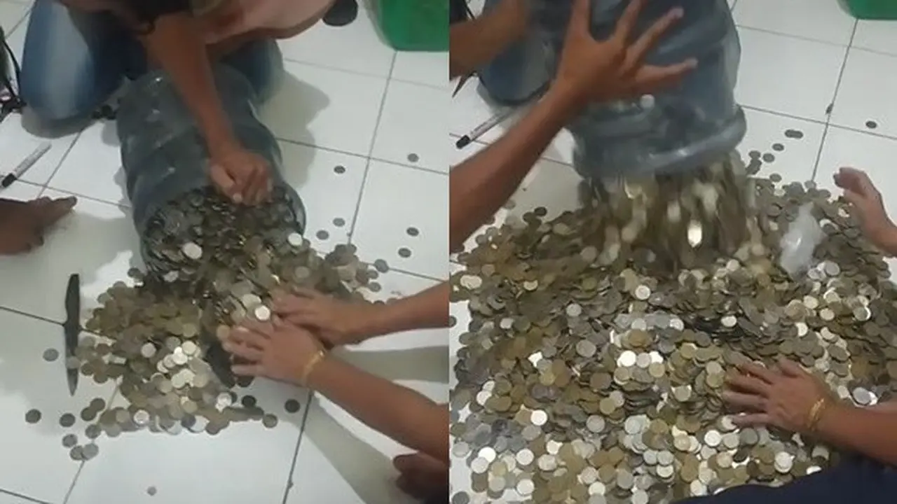 Viral Bongkar Tabungan dalam Galon Selama 2 Tahun, Isinya Belasan Juta